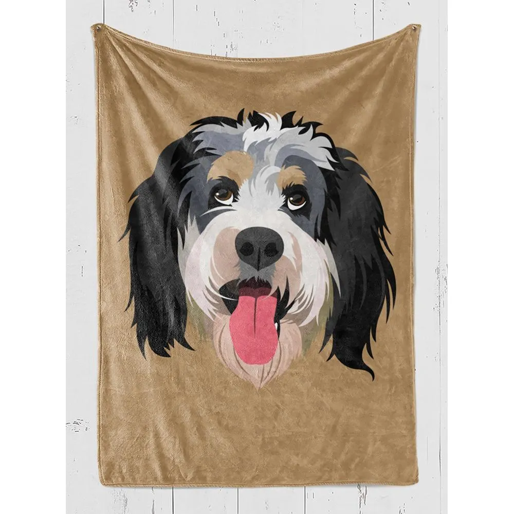 Pet Portrait Minky Fleece Blanket.