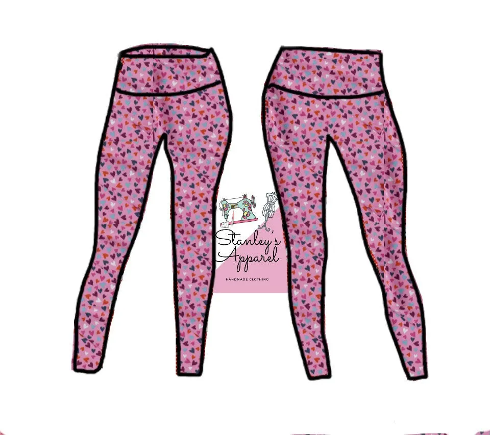 Pink heart leggings,