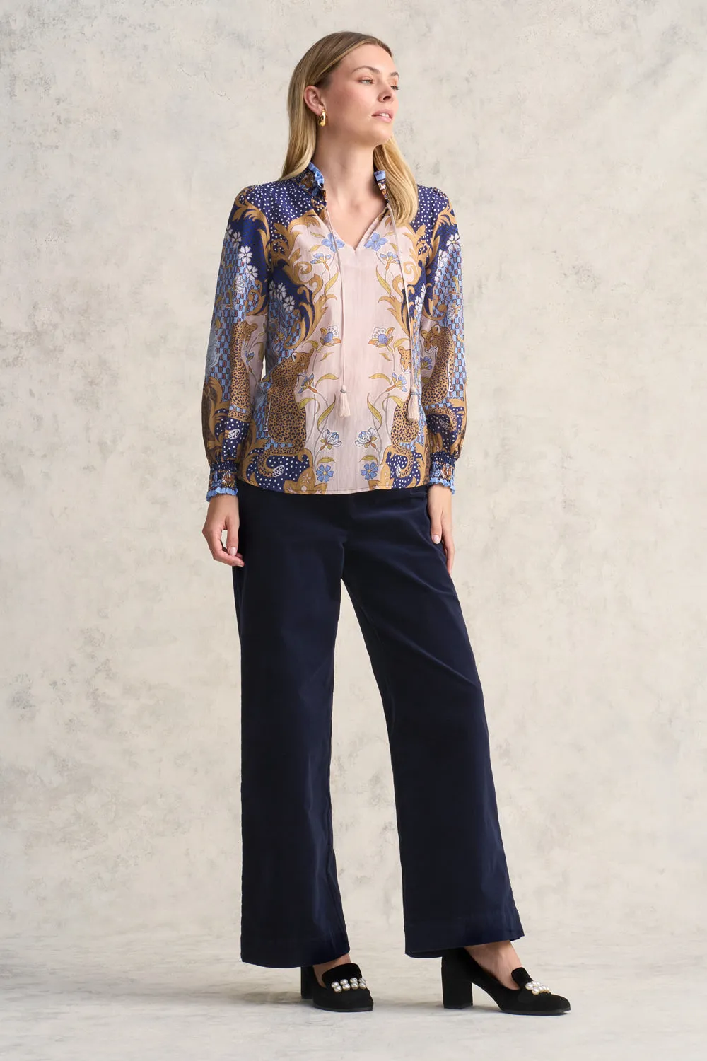 Printed Cotton Silk Blouse