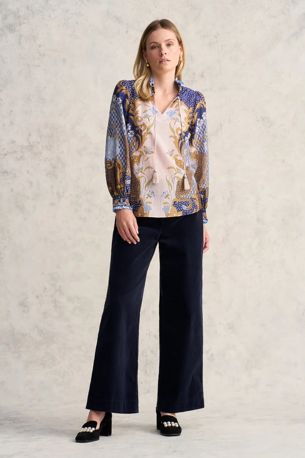 Printed Cotton Silk Blouse