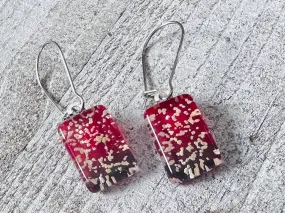 Red Glass Earrings Simply Elegant