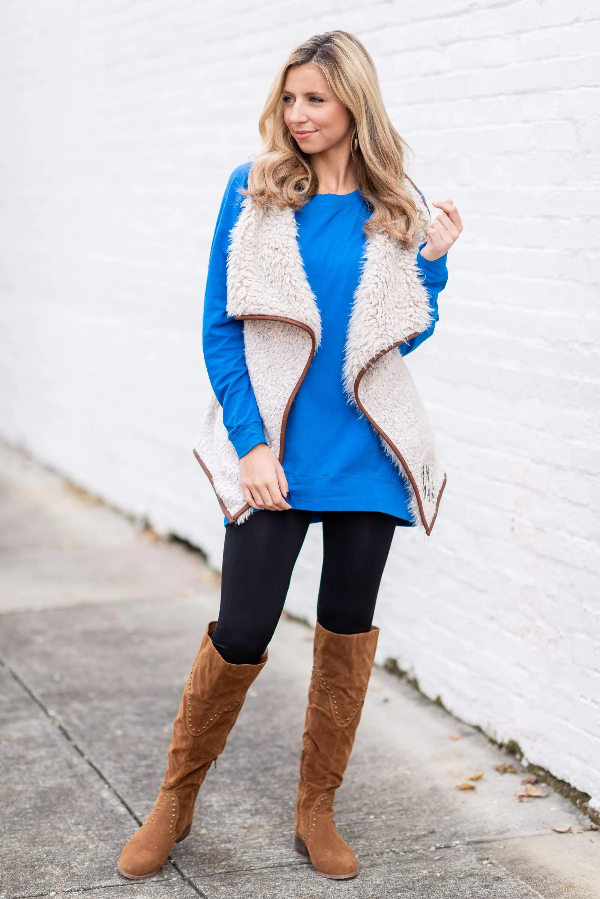 Slouchy Dolman Cobalt Blue Long Sleeve Tunic