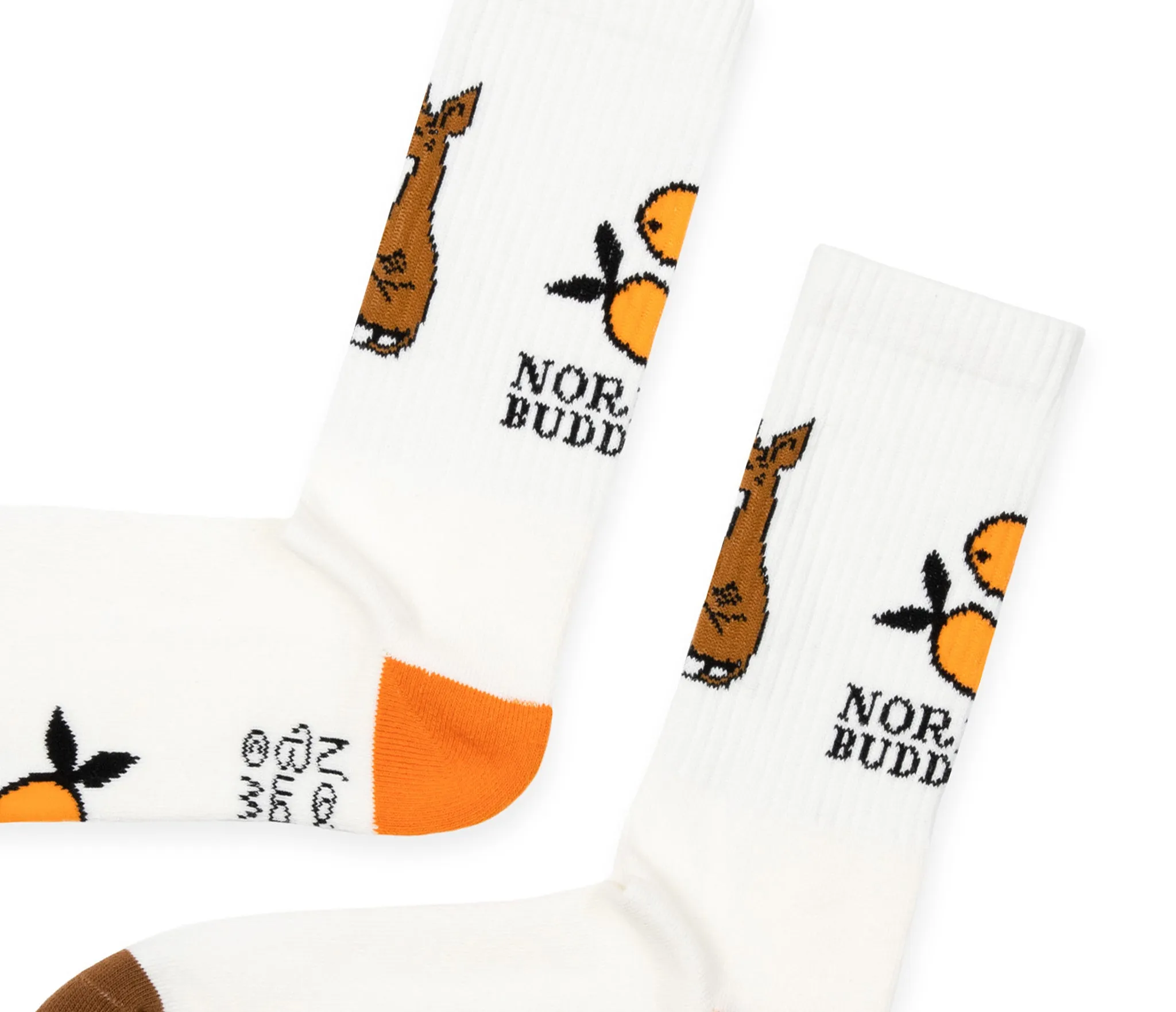 Sniff's Oranges Retro Men Socks - White