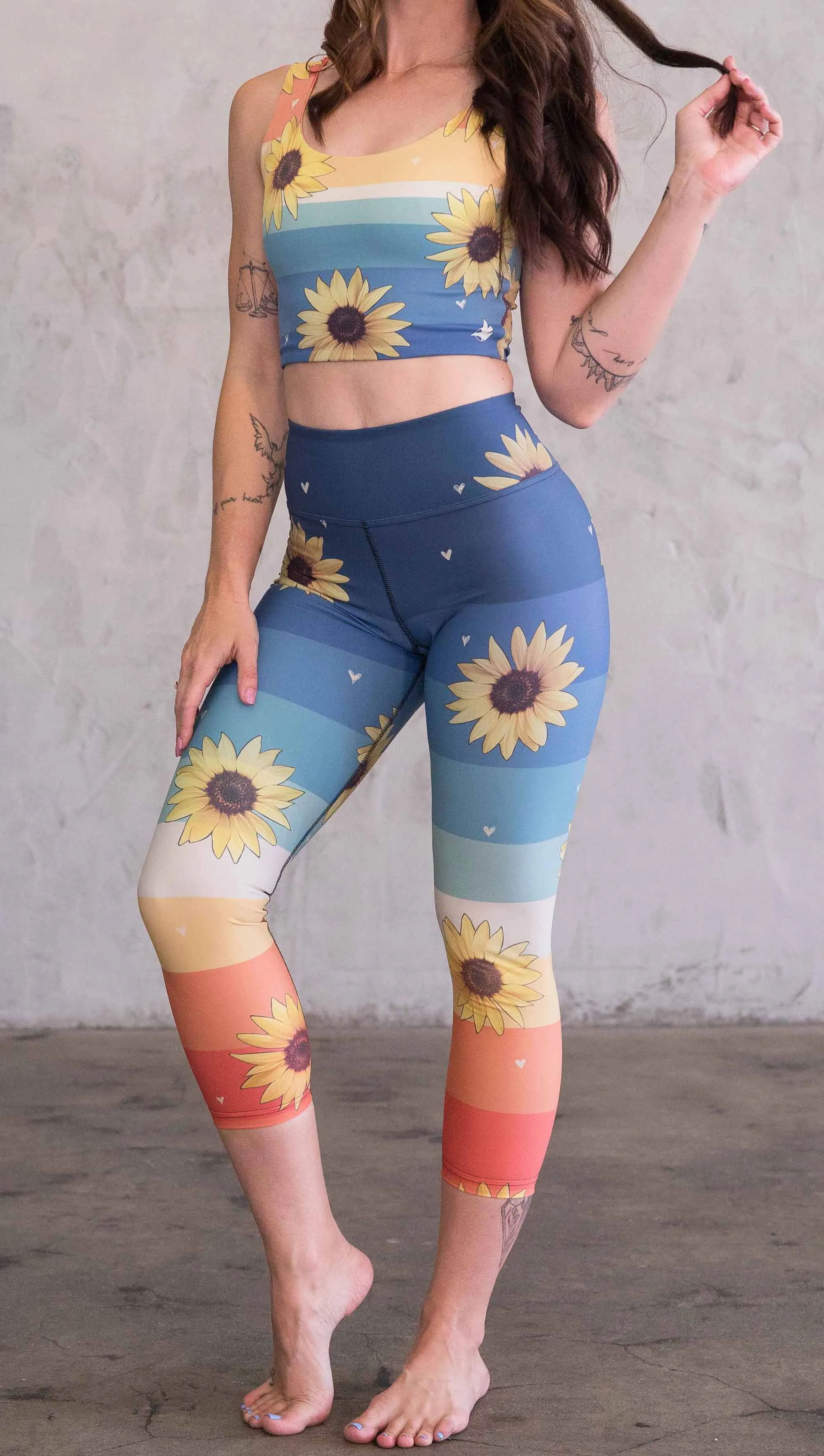 Sunflowers - Triathlon Capri Leggings