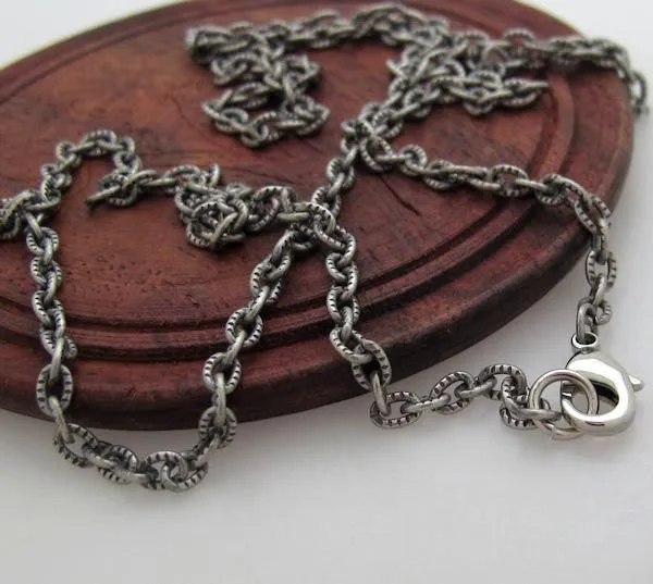 Thick Antique Silver Chain for Men