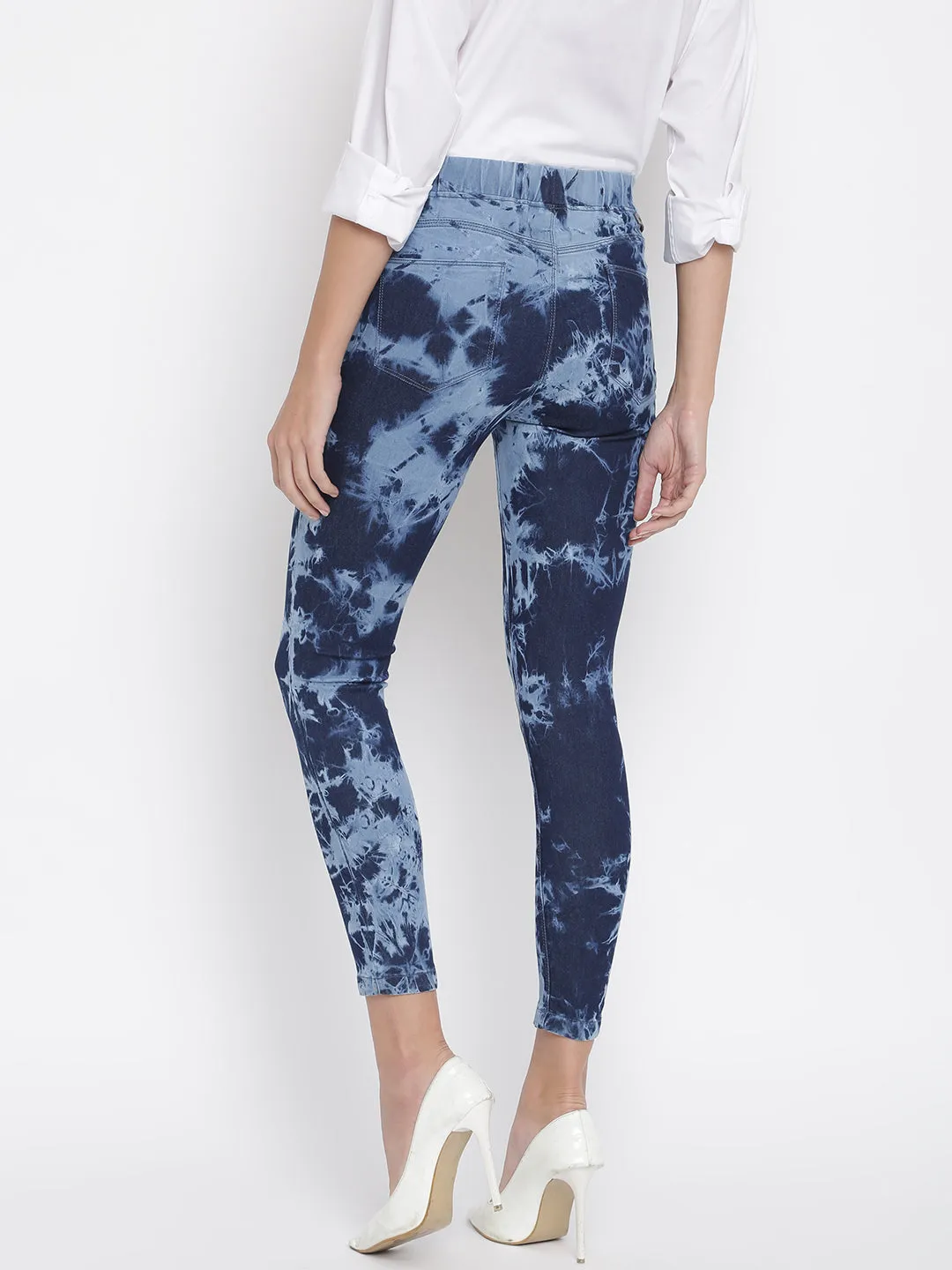 Women Dark Blue Printed Jegging