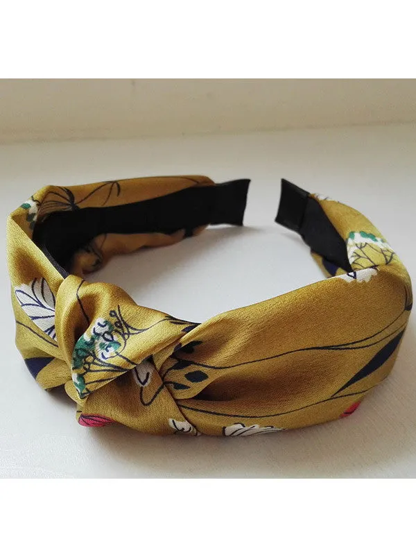 Women Elastic Flower Printed Headband Hair Band