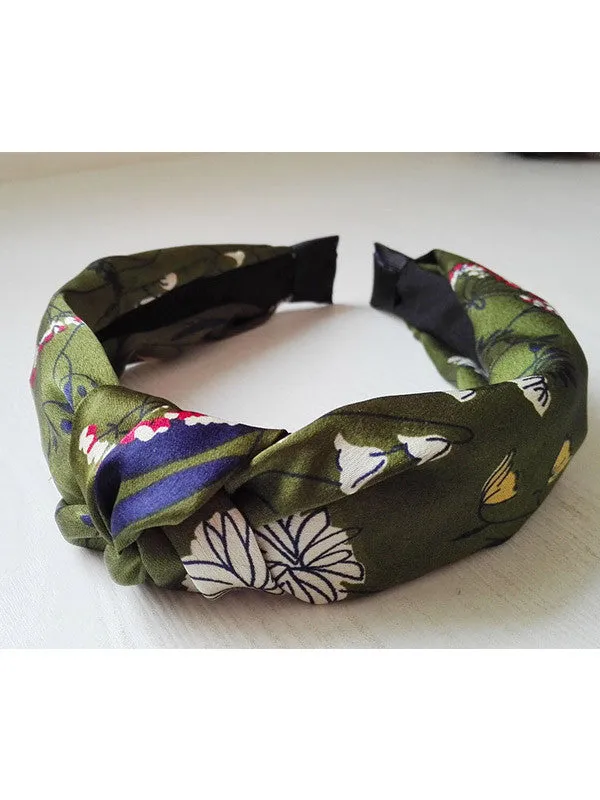 Women Elastic Flower Printed Headband Hair Band