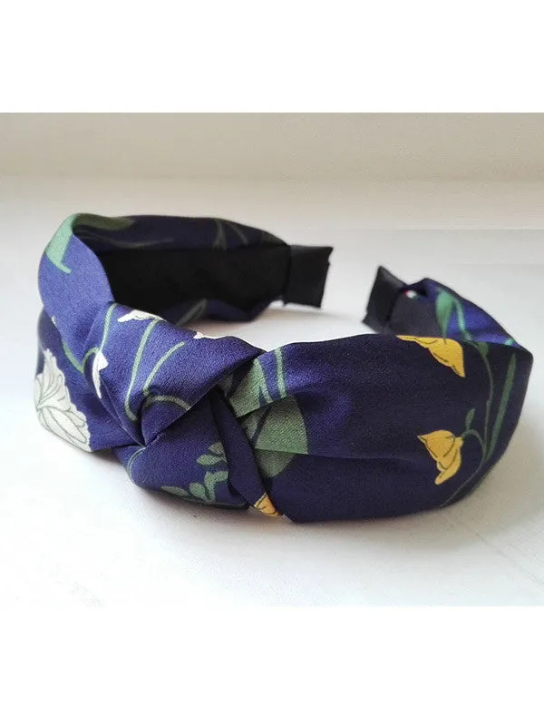 Women Elastic Flower Printed Headband Hair Band