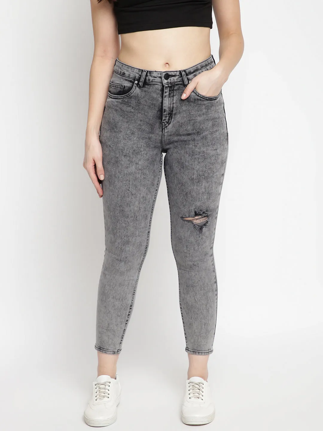 Women Grey Skinny Fit Denim Jeans