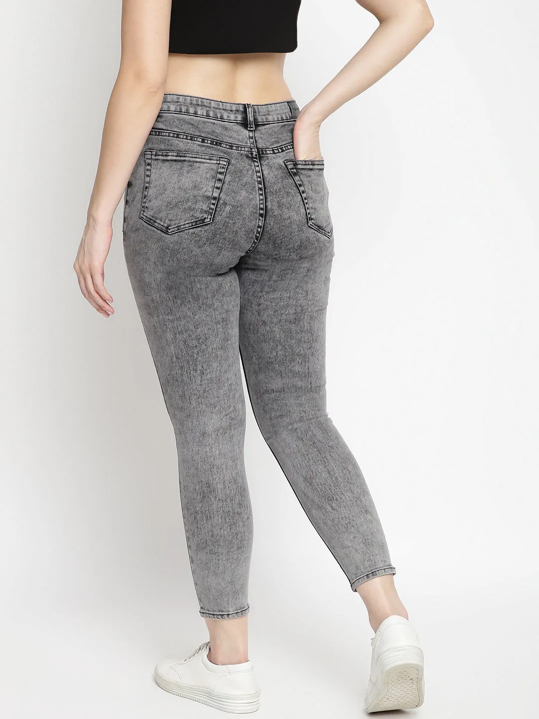 Women Grey Skinny Fit Denim Jeans