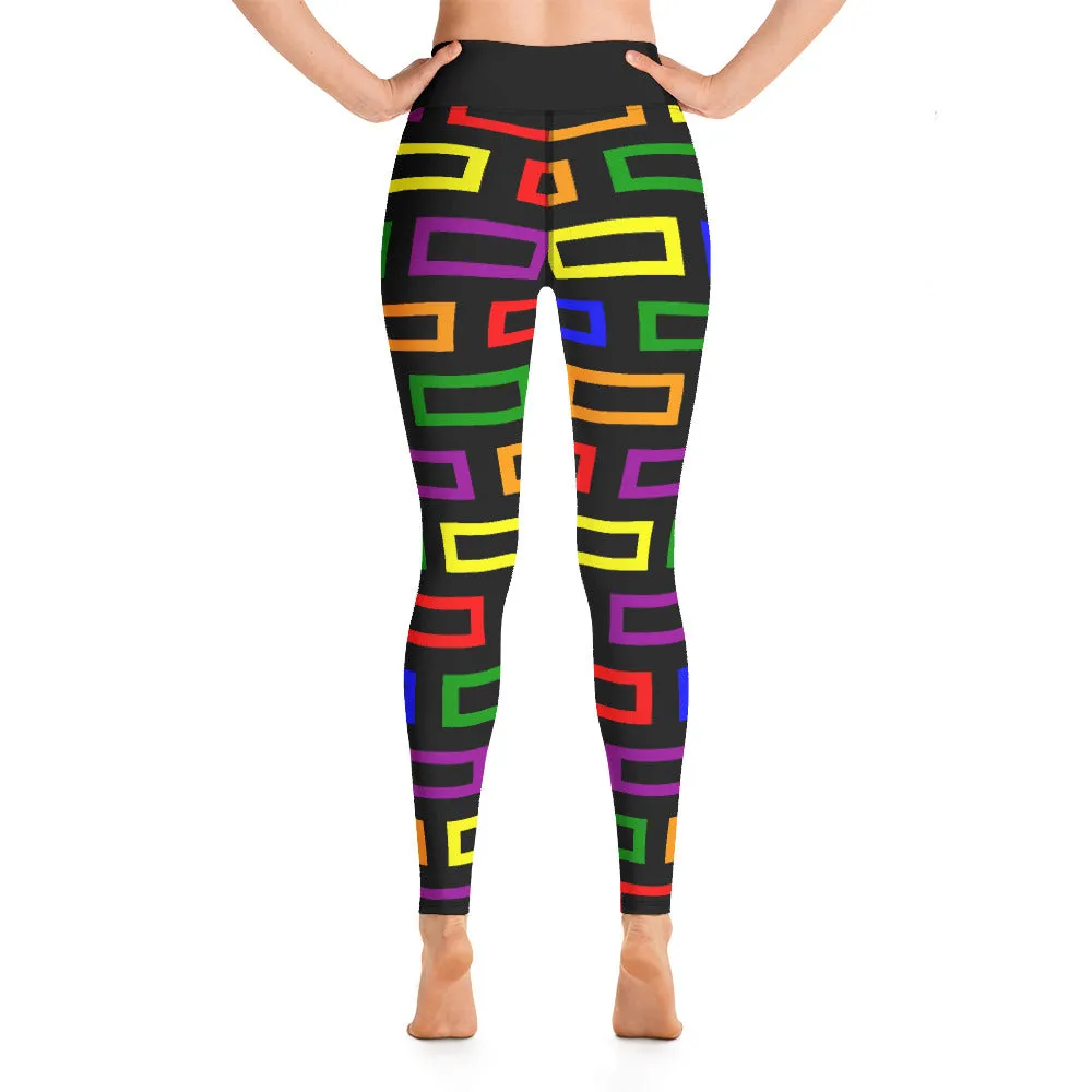 Yoga Leggings Colorful Blocks